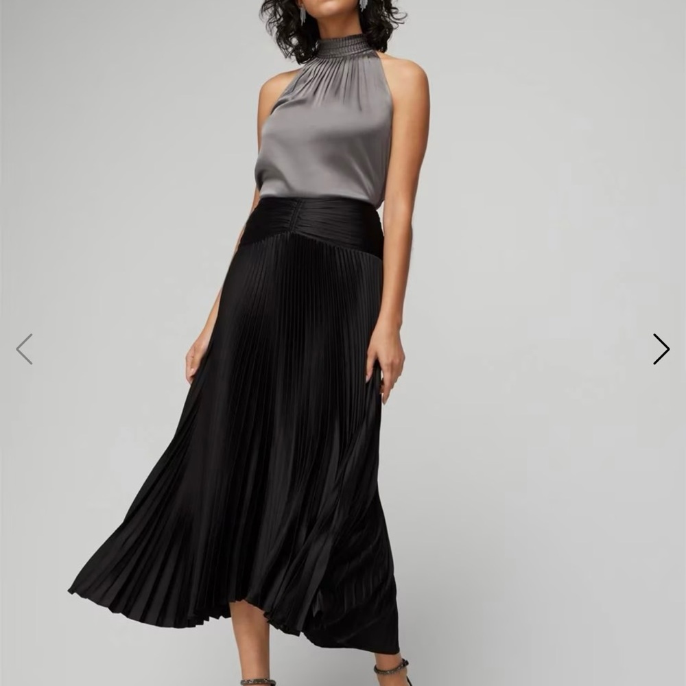 Elegant Black Pleated Skirt